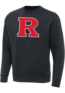 Antigua Rutgers Scarlet Knights Mens Charcoal Full Front Victory Long Sleeve Crew Sweatshirt