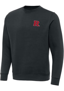 Antigua Rutgers Scarlet Knights Mens Charcoal Victory Long Sleeve Crew Sweatshirt
