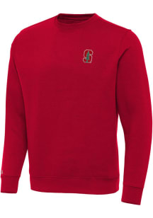 Antigua Stanford Cardinal Mens Red Victory Long Sleeve Crew Sweatshirt