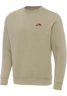 Antigua Western Michigan Broncos Mens Khaki Victory Long Sleeve Crew Sweatshirt
