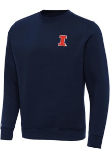 Antigua Illinois Fighting Illini Mens Navy Blue Victory Big and Tall Crew Sweatshirt
