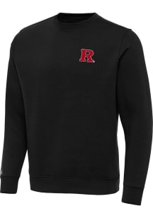 Antigua Rutgers Scarlet Knights Mens Black Victory Big and Tall Crew Sweatshirt