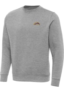 Antigua Western Michigan Broncos Mens Grey Victory Big and Tall Crew Sweatshirt