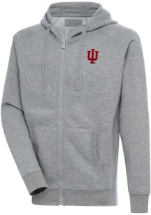 Antigua Indiana Hoosiers Mens Grey Victory Long Sleeve Full Zip Jacket