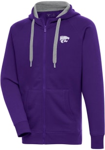 Antigua K-State Wildcats Mens Purple Victory Long Sleeve Full Zip Jacket
