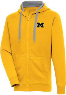 Antigua Michigan Wolverines Mens Gold Victory Long Sleeve Full Zip Jacket