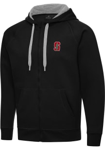 Antigua Stanford Cardinal Mens Black Victory Long Sleeve Full Zip Jacket
