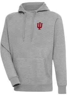 Antigua Indiana Hoosiers Mens Grey Victory Long Sleeve Hoodie