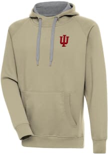 Antigua Indiana Hoosiers Mens Khaki Victory Long Sleeve Hoodie