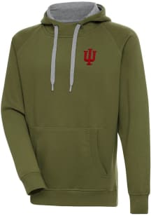 Antigua Indiana Hoosiers Mens Olive Victory Long Sleeve Hoodie