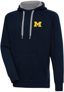 Antigua Michigan Wolverines Mens Blue Victory Long Sleeve Hoodie