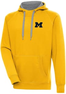 Antigua Michigan Wolverines Mens Gold Victory Long Sleeve Hoodie