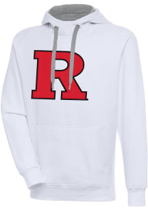Antigua Rutgers Scarlet Knights Mens White Full Front Victory Long Sleeve Hoodie
