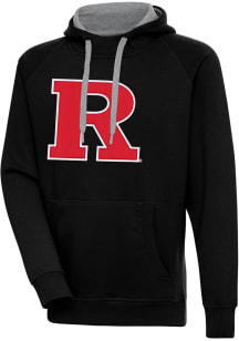 Antigua Rutgers Scarlet Knights Mens Black Full Front Victory Long Sleeve Hoodie