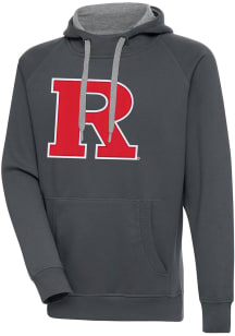 Antigua Rutgers Scarlet Knights Mens Charcoal Full Front Victory Long Sleeve Hoodie
