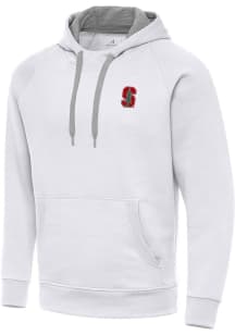 Antigua Stanford Cardinal Mens White Victory Long Sleeve Hoodie
