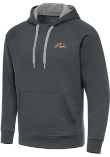 Antigua Western Michigan Broncos Mens Charcoal Victory Long Sleeve Hoodie