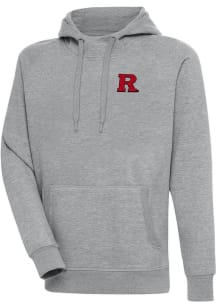 Antigua Rutgers Scarlet Knights Mens Grey Victory Big and Tall Hooded Sweatshirt