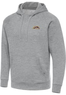 Antigua Western Michigan Broncos Mens Grey Victory Big and Tall Hooded Sweatshirt