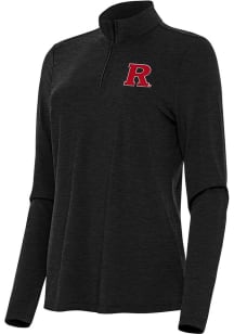 Antigua Rutgers Scarlet Knights Womens Black Bright Qtr Zip