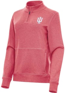 Antigua Indiana Hoosiers Womens Red Crush Qtr Zip
