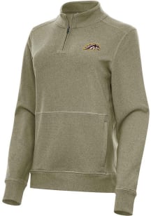 Antigua Western Michigan Broncos Womens Olive Crush Qtr Zip