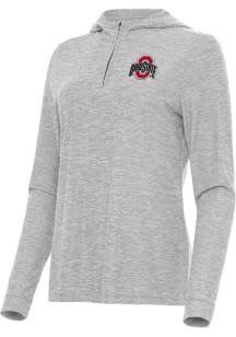 Antigua Ohio State Buckeyes Womens Anthracite Daybreak Qtr Zip