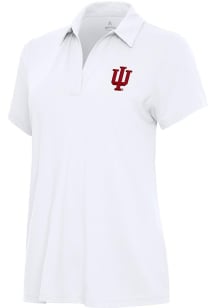 Antigua Indiana Hoosiers Womens White Era Short Sleeve Polo Shirt