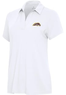 Antigua Western Michigan Broncos Womens White Era Short Sleeve Polo Shirt