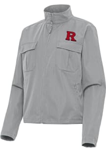 Antigua Rutgers Scarlet Knights Womens Grey Even Par Light Weight Jacket