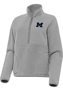 Antigua Michigan Wolverines Womens Grey Figure Qtr Zip