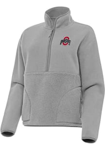 Antigua Ohio State Buckeyes Womens Anthracite Figure Qtr Zip