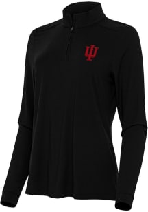 Antigua Indiana Hoosiers Womens Black Intent Qtr Zip