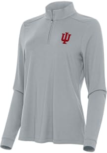 Antigua Indiana Hoosiers Womens Grey Intent Qtr Zip