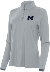 Antigua Michigan Wolverines Womens Grey Intent Qtr Zip
