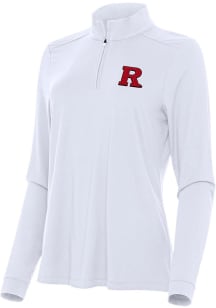 Antigua Rutgers Scarlet Knights Womens White Intent Qtr Zip