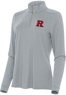 Antigua Rutgers Scarlet Knights Womens Grey Intent Qtr Zip