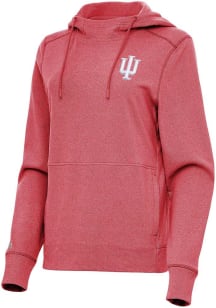 Antigua Indiana Hoosiers Womens Red Heather Justice Hooded Sweatshirt