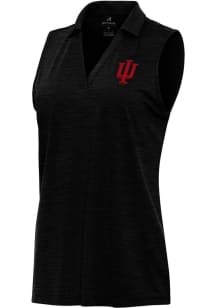 Antigua Indiana Hoosiers Womens Black Layout Polo Shirt