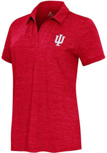 Antigua Indiana Hoosiers Womens Red Layout Short Sleeve Polo Shirt