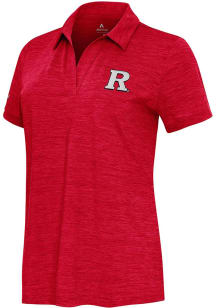 Antigua Rutgers Scarlet Knights Womens Red Layout Short Sleeve Polo Shirt