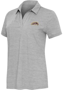 Antigua Western Michigan Broncos Womens Grey Layout Short Sleeve Polo Shirt