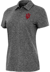 Antigua Indiana Hoosiers Womens Black Matter Short Sleeve Polo Shirt