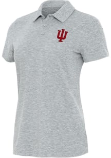 Antigua Indiana Hoosiers Womens Grey Matter Short Sleeve Polo Shirt