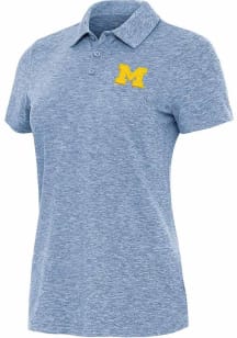 Antigua Michigan Wolverines Womens Blue Matter Short Sleeve Polo Shirt
