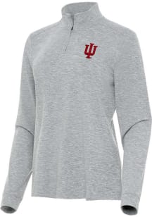 Antigua Indiana Hoosiers Womens Grey Mentor Qtr Zip Pullover