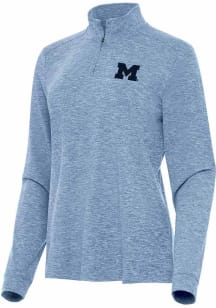 Antigua Michigan Wolverines Womens Blue Mentor Qtr Zip Pullover
