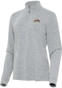 Antigua Western Michigan Broncos Womens Grey Mentor Qtr Zip Pullover