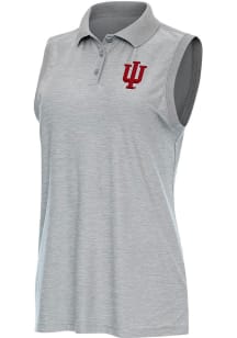 Antigua Indiana Hoosiers Womens Grey Recap Polo Shirt