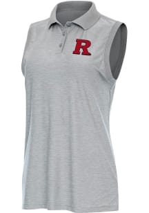 Antigua Rutgers Scarlet Knights Womens Grey Recap Polo Shirt